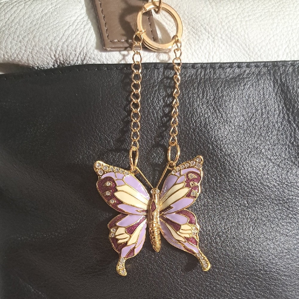 Hand Crafted Butterfly Pendant Bag Jewelry Keychain